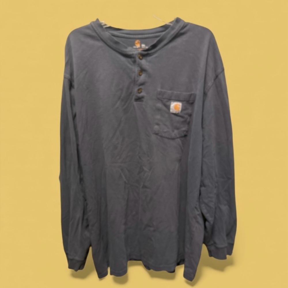 Carhartt Shirt Mens 2X Original Fit Long Sleeve Henley Workwear